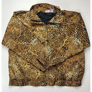 Southern Expressions Vintage Women’s Tiger Print Windbreaker Jacket Size Medium